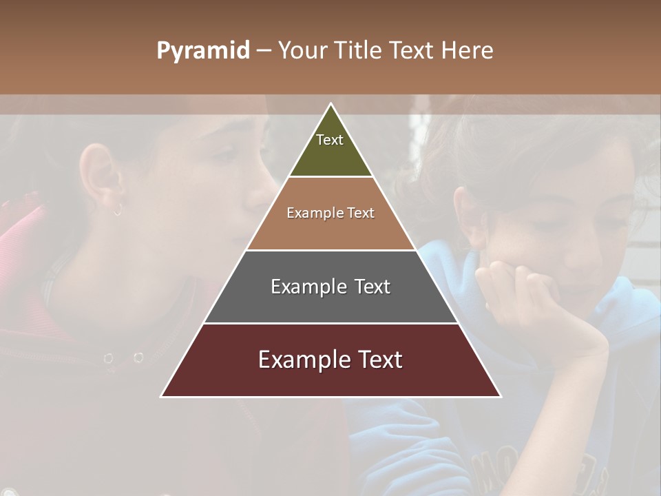 Two Young Girls Sitting On A Bench Looking At Something PowerPoint Template