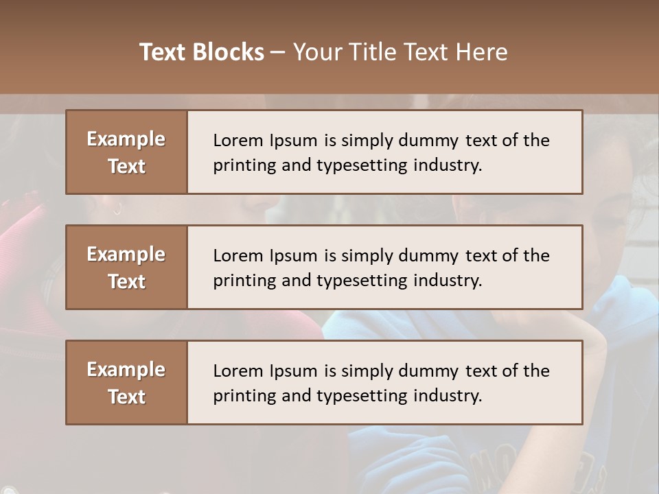 Two Young Girls Sitting On A Bench Looking At Something PowerPoint Template