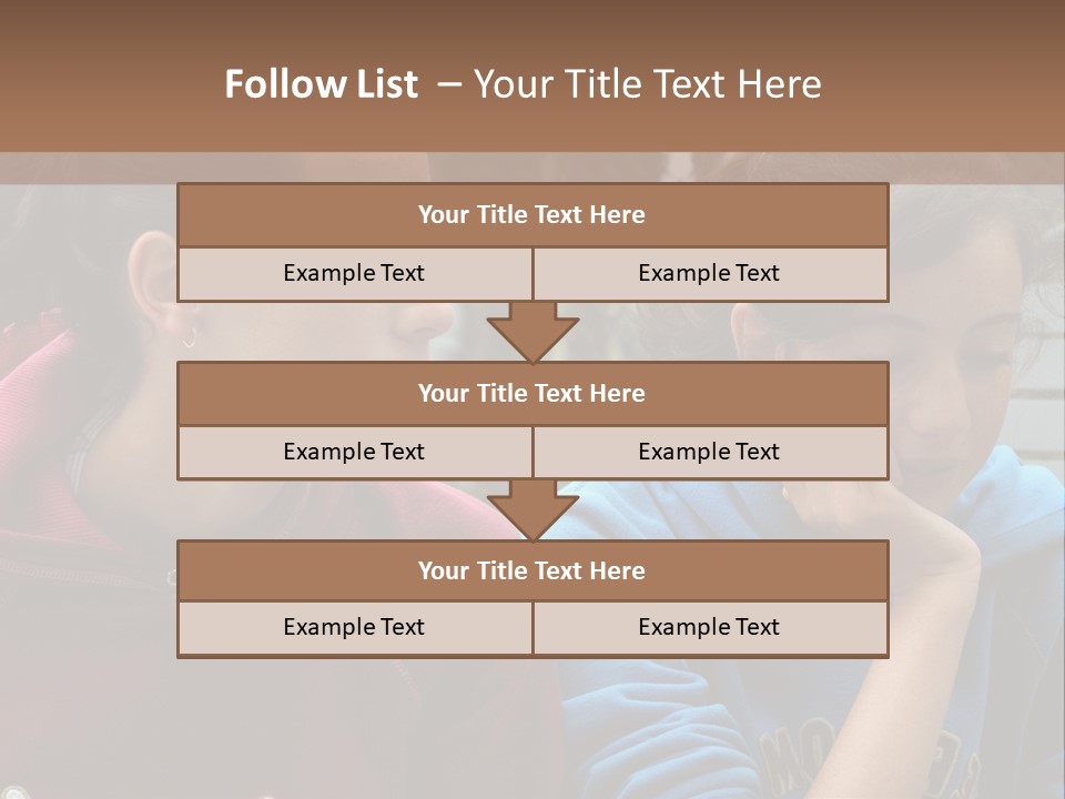 Two Young Girls Sitting On A Bench Looking At Something PowerPoint Template