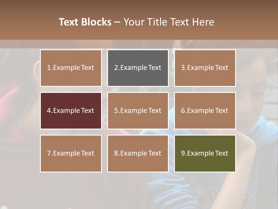 Two Young Girls Sitting On A Bench Looking At Something PowerPoint Template