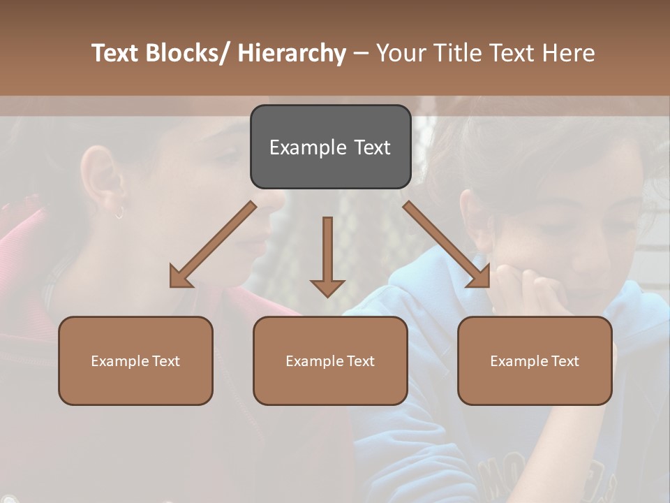 Two Young Girls Sitting On A Bench Looking At Something PowerPoint Template