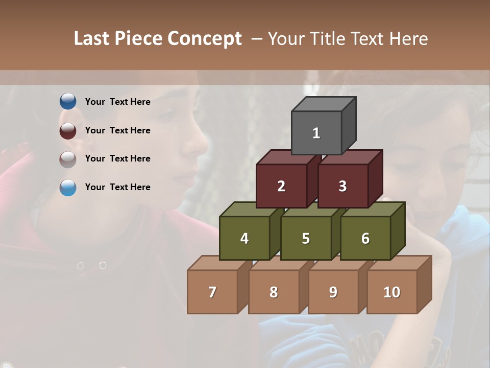 Two Young Girls Sitting On A Bench Looking At Something PowerPoint Template
