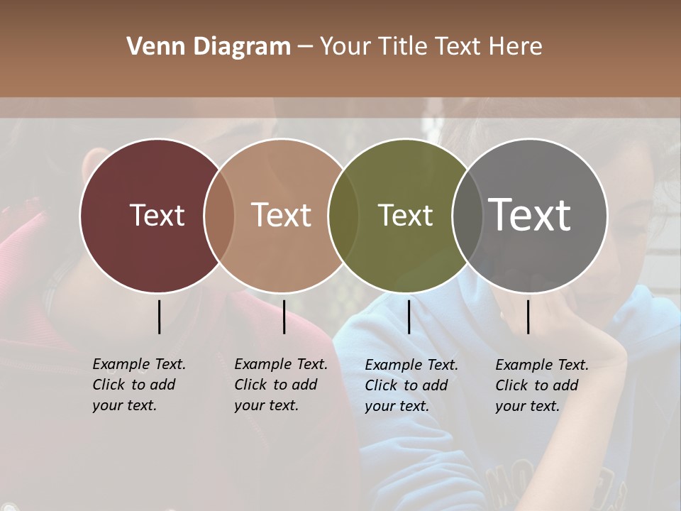 Two Young Girls Sitting On A Bench Looking At Something PowerPoint Template