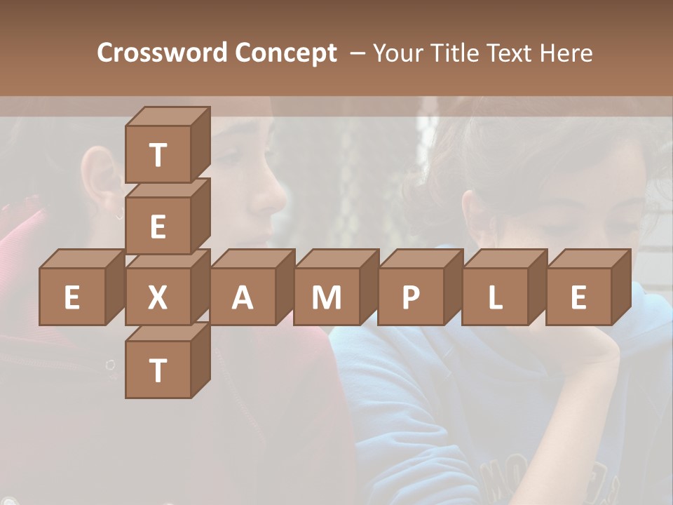 Two Young Girls Sitting On A Bench Looking At Something PowerPoint Template