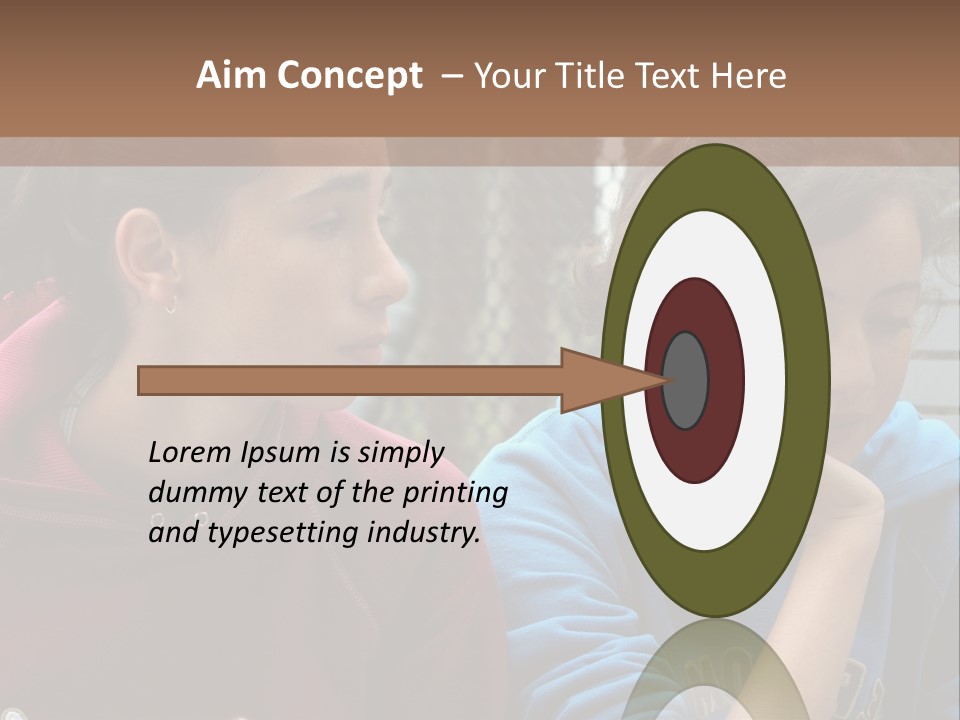 Two Young Girls Sitting On A Bench Looking At Something PowerPoint Template