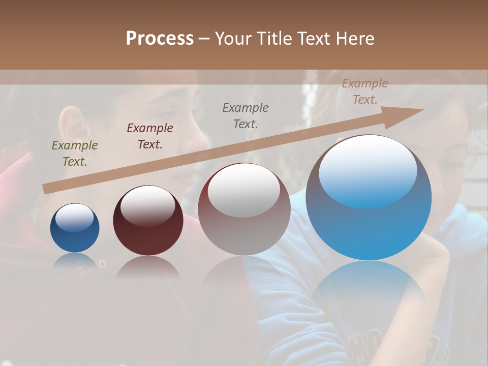 Two Young Girls Sitting On A Bench Looking At Something PowerPoint Template