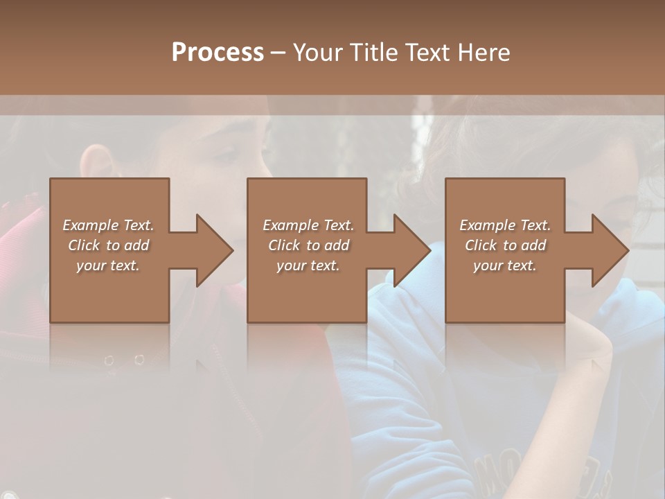 Two Young Girls Sitting On A Bench Looking At Something PowerPoint Template
