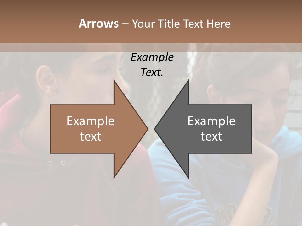 Two Young Girls Sitting On A Bench Looking At Something PowerPoint Template