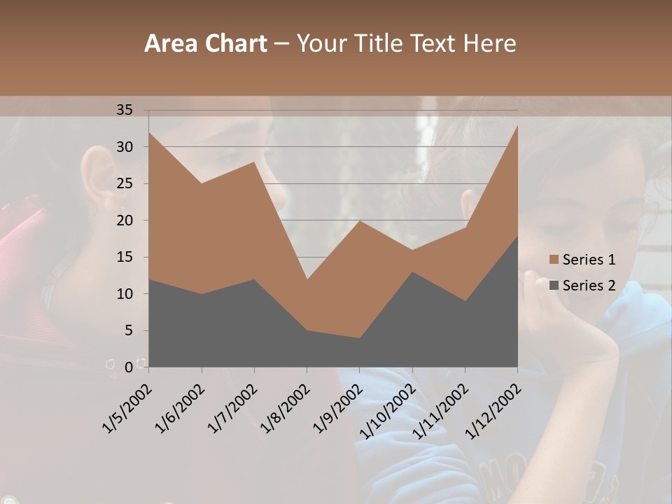 Two Young Girls Sitting On A Bench Looking At Something PowerPoint Template