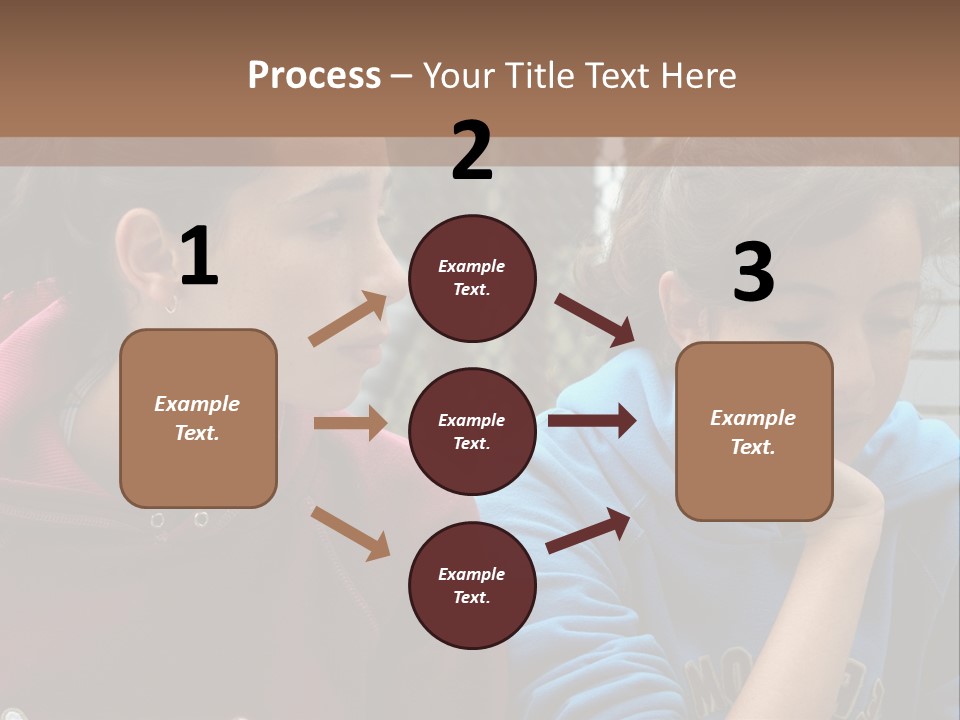 Two Young Girls Sitting On A Bench Looking At Something PowerPoint Template