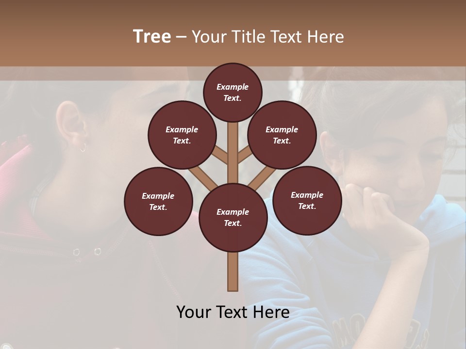 Two Young Girls Sitting On A Bench Looking At Something PowerPoint Template