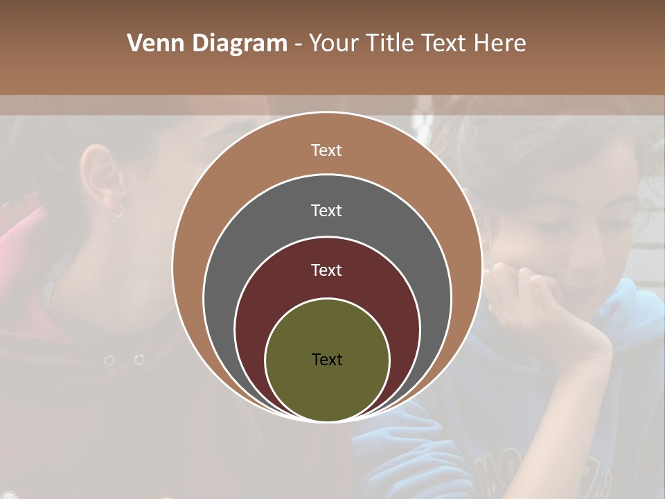 Two Young Girls Sitting On A Bench Looking At Something PowerPoint Template