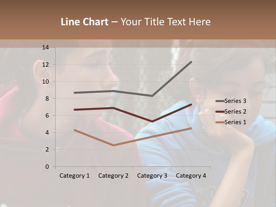 Two Young Girls Sitting On A Bench Looking At Something PowerPoint Template