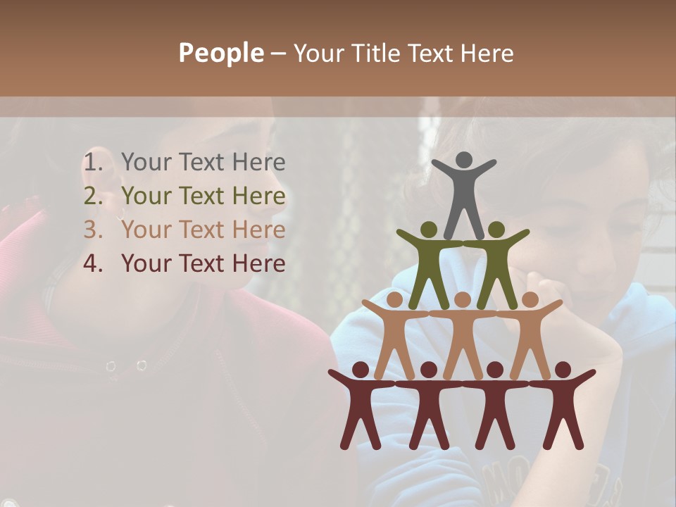 Two Young Girls Sitting On A Bench Looking At Something PowerPoint Template