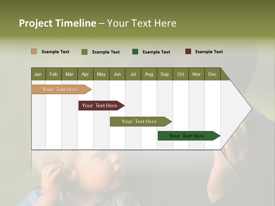 A Young Son Mimics His Father Who Is Talking On His Mobile PowerPoint Template