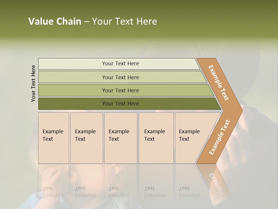 A Young Son Mimics His Father Who Is Talking On His Mobile PowerPoint Template