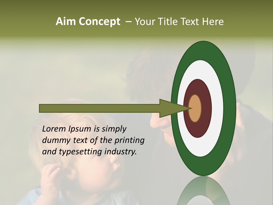 A Young Son Mimics His Father Who Is Talking On His Mobile PowerPoint Template