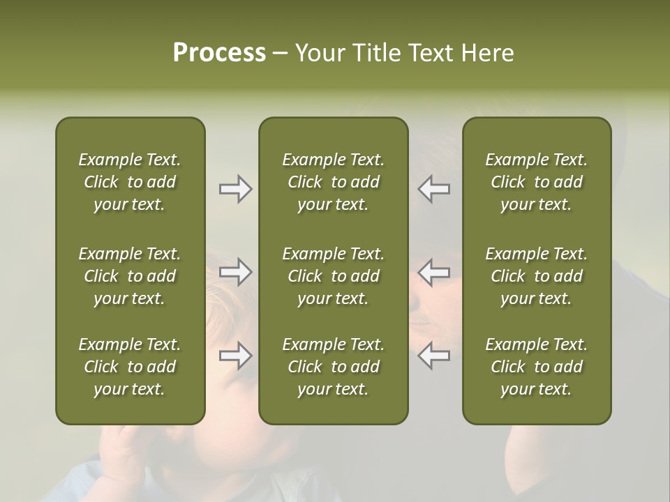 A Young Son Mimics His Father Who Is Talking On His Mobile PowerPoint Template