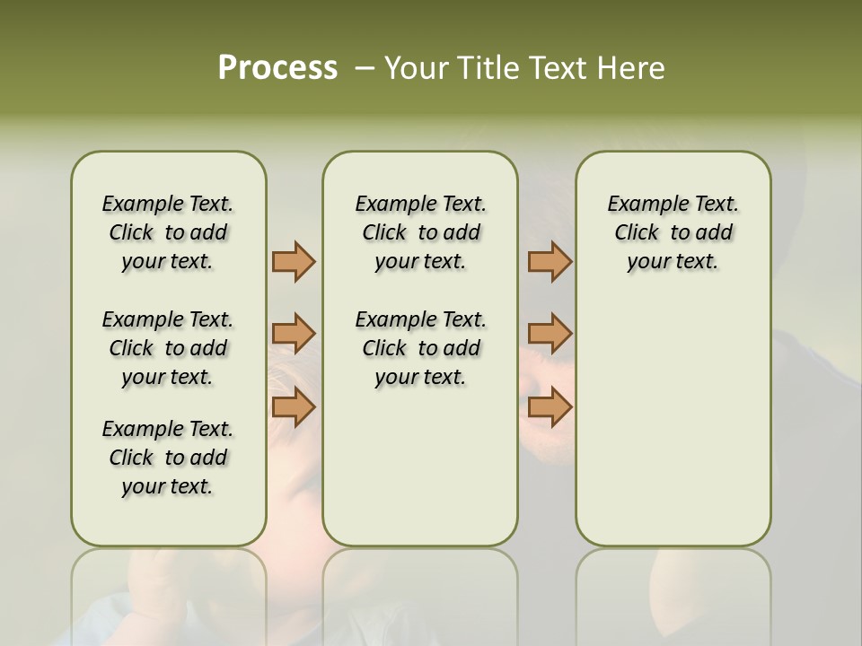 A Young Son Mimics His Father Who Is Talking On His Mobile PowerPoint Template