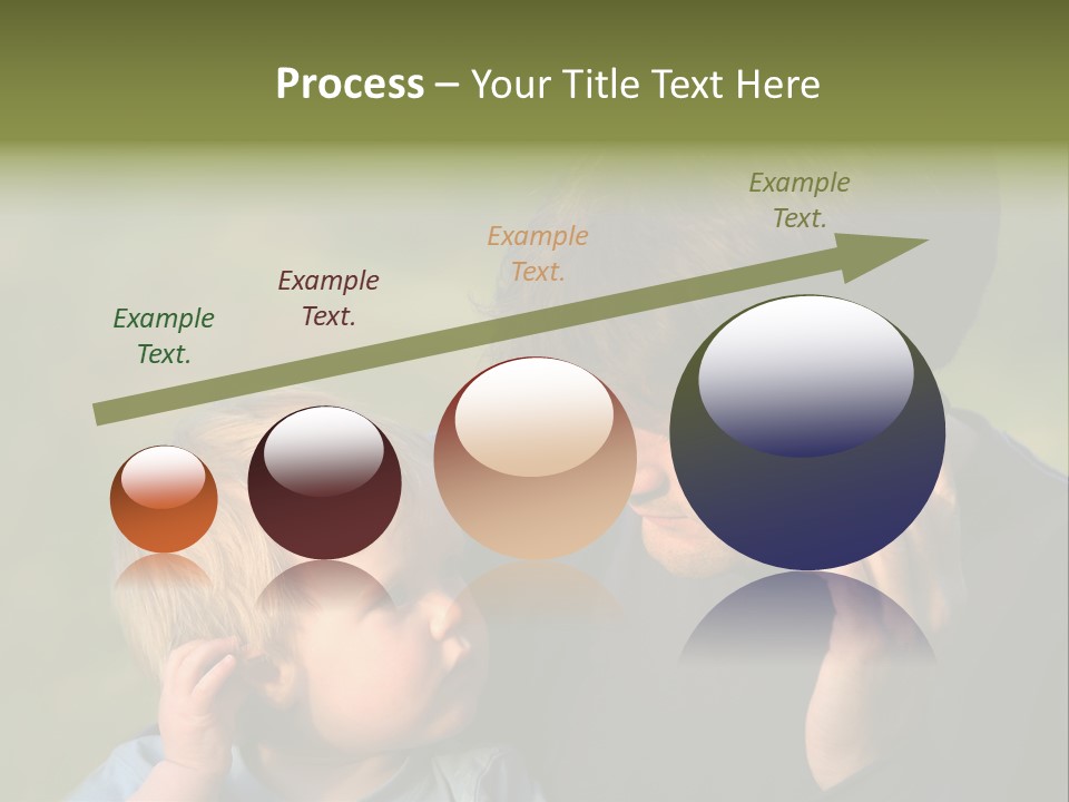 A Young Son Mimics His Father Who Is Talking On His Mobile PowerPoint Template