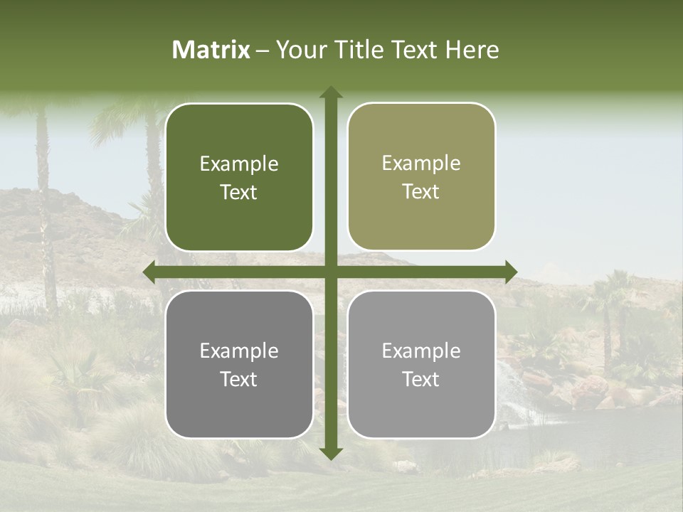 Beautiful Waterfall And Palm Trees PowerPoint Template