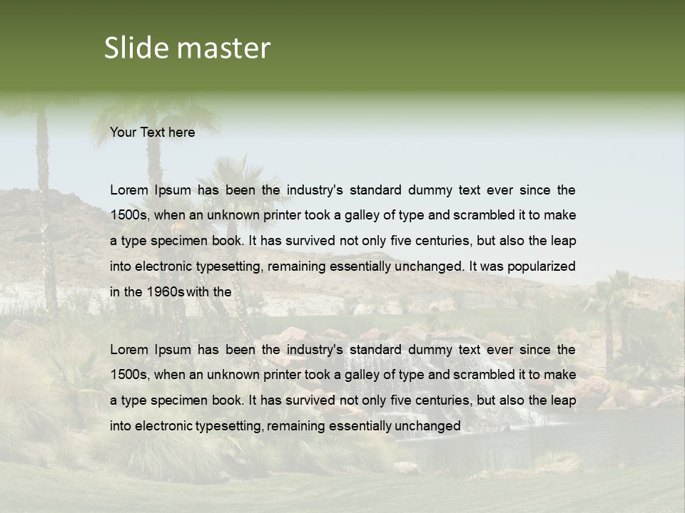 Beautiful Waterfall And Palm Trees PowerPoint Template