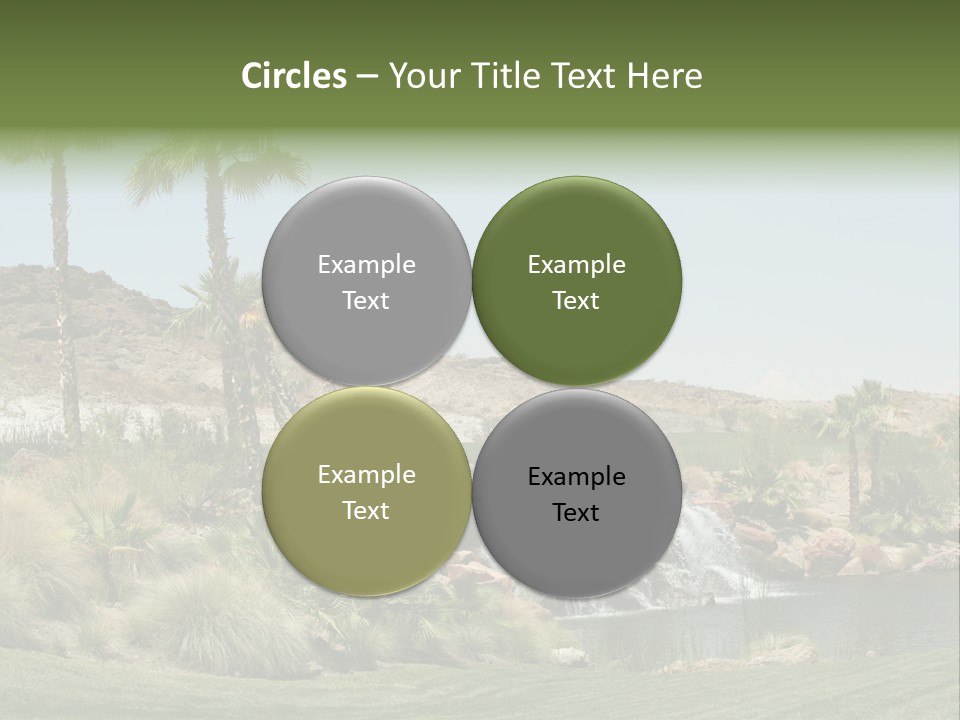 Beautiful Waterfall And Palm Trees PowerPoint Template