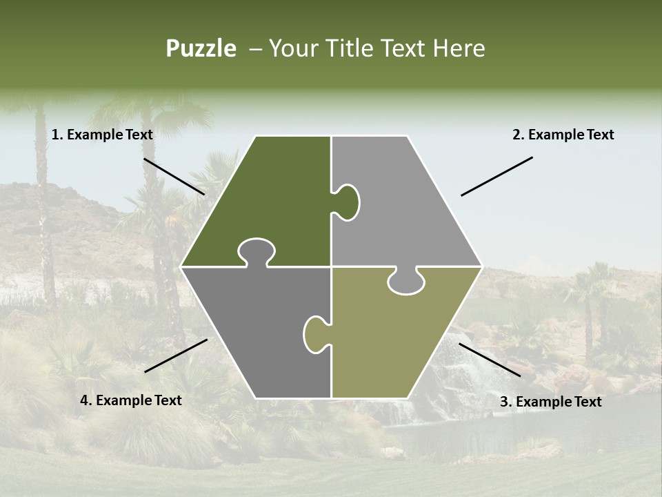 Beautiful Waterfall And Palm Trees PowerPoint Template