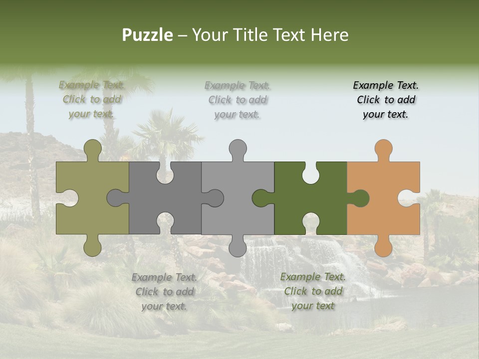 Beautiful Waterfall And Palm Trees PowerPoint Template