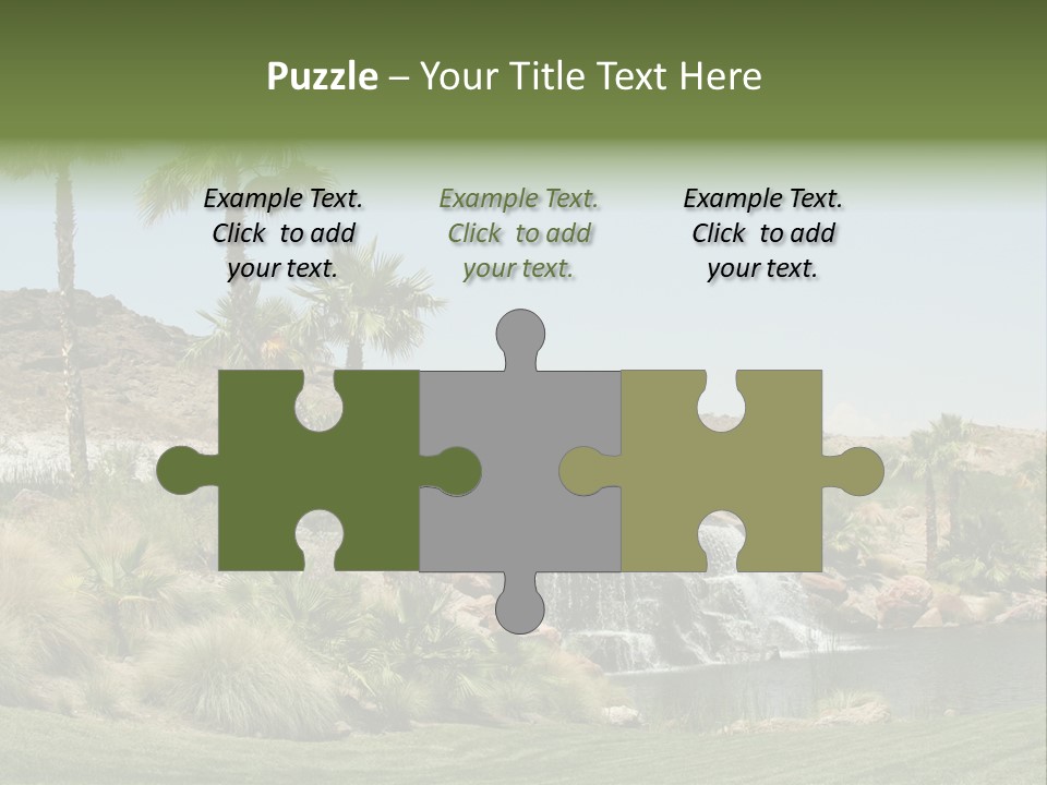 Beautiful Waterfall And Palm Trees PowerPoint Template