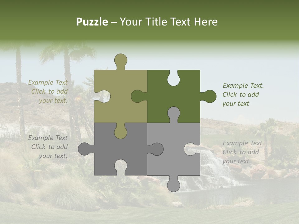 Beautiful Waterfall And Palm Trees PowerPoint Template