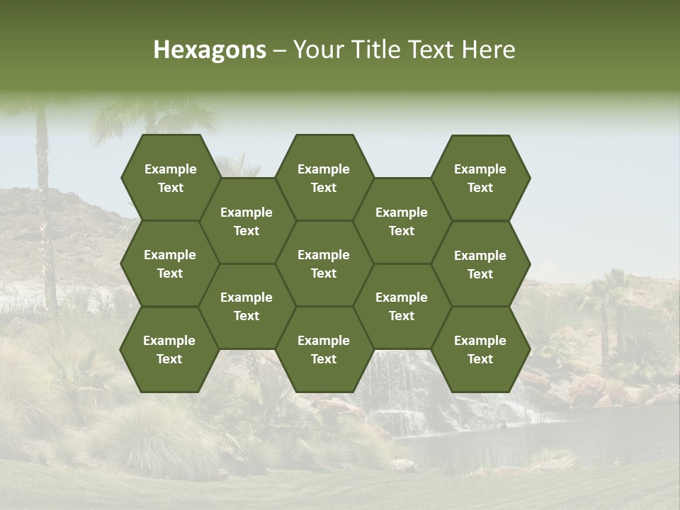 Beautiful Waterfall And Palm Trees PowerPoint Template