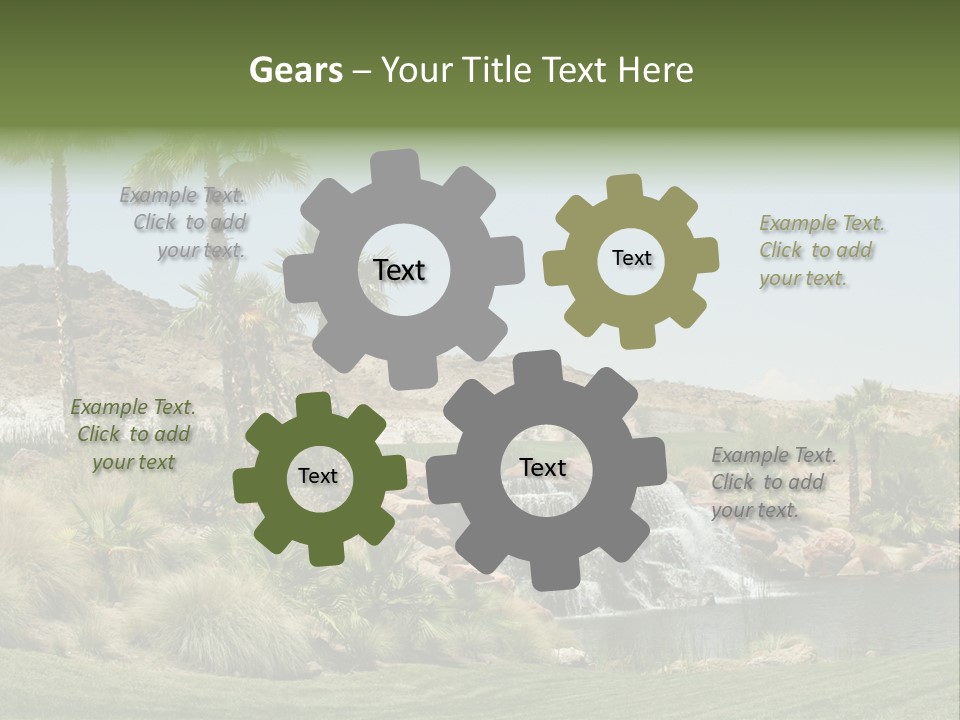 Beautiful Waterfall And Palm Trees PowerPoint Template