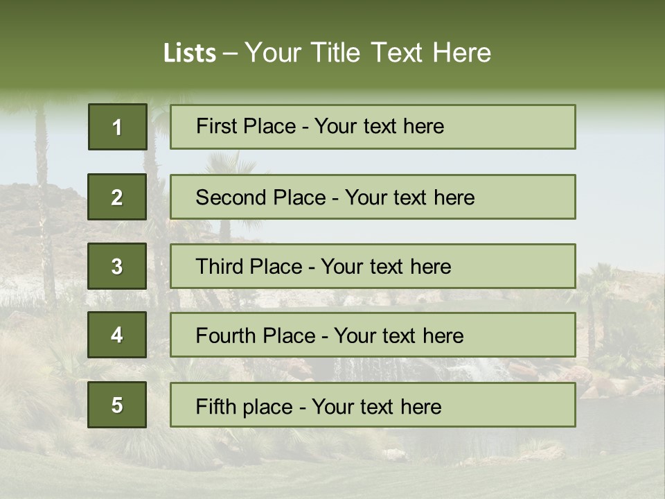 Beautiful Waterfall And Palm Trees PowerPoint Template