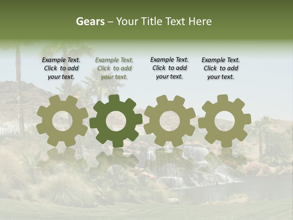 Beautiful Waterfall And Palm Trees PowerPoint Template