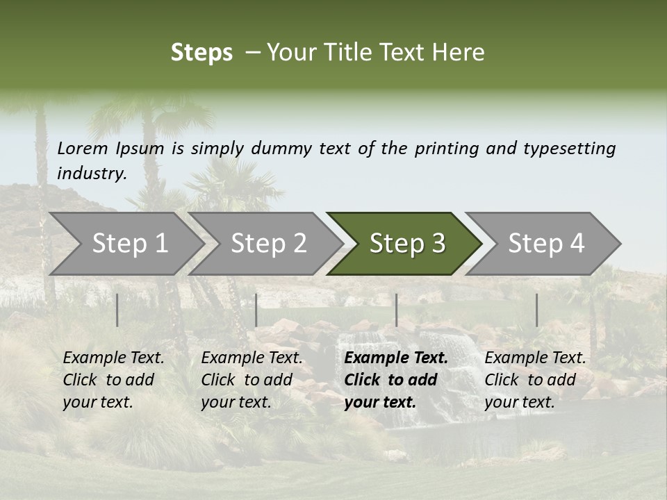 Beautiful Waterfall And Palm Trees PowerPoint Template