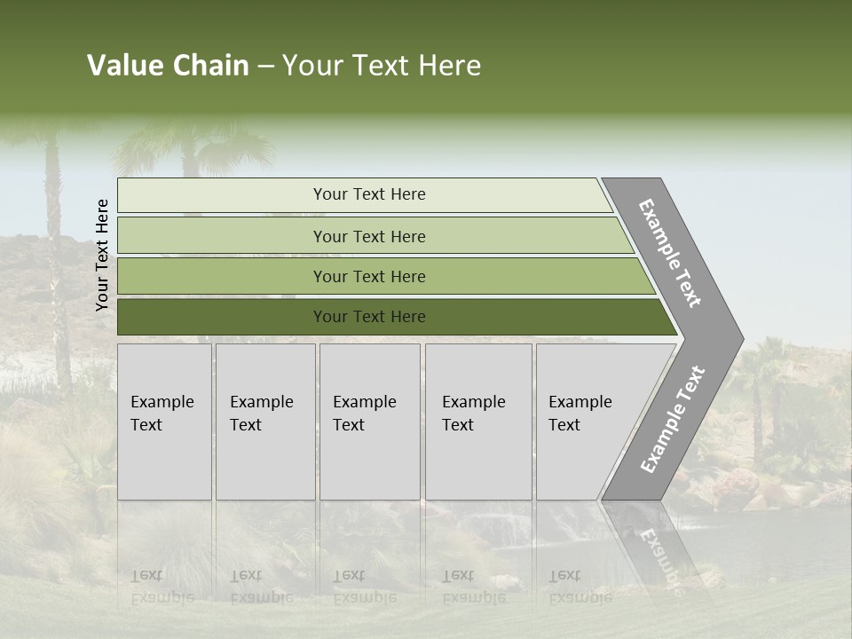 Beautiful Waterfall And Palm Trees PowerPoint Template