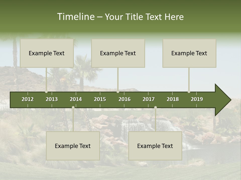 Beautiful Waterfall And Palm Trees PowerPoint Template