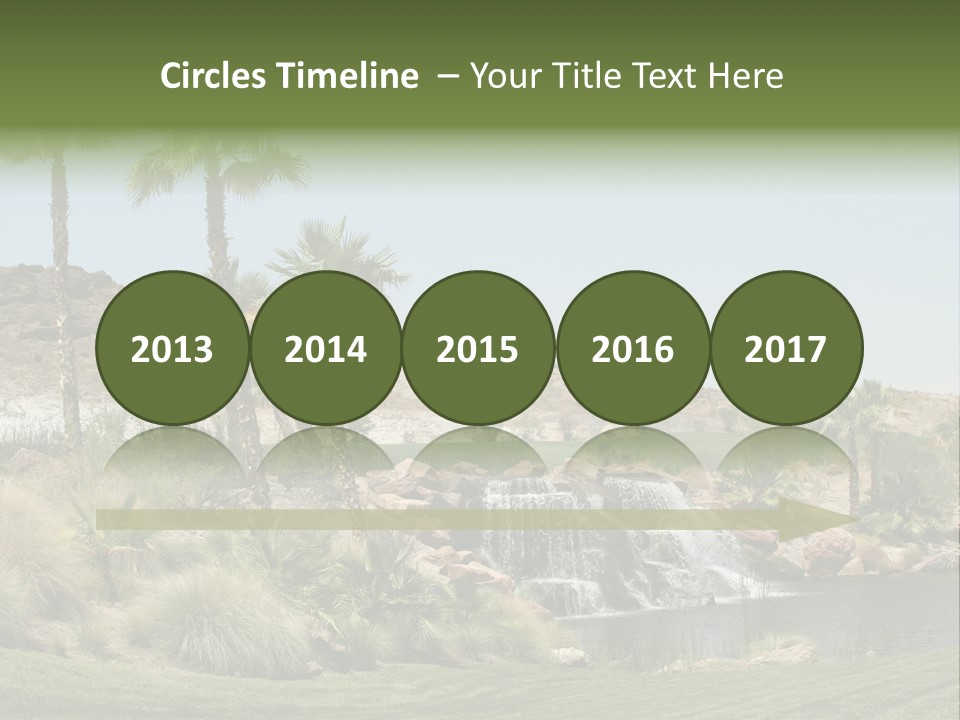Beautiful Waterfall And Palm Trees PowerPoint Template