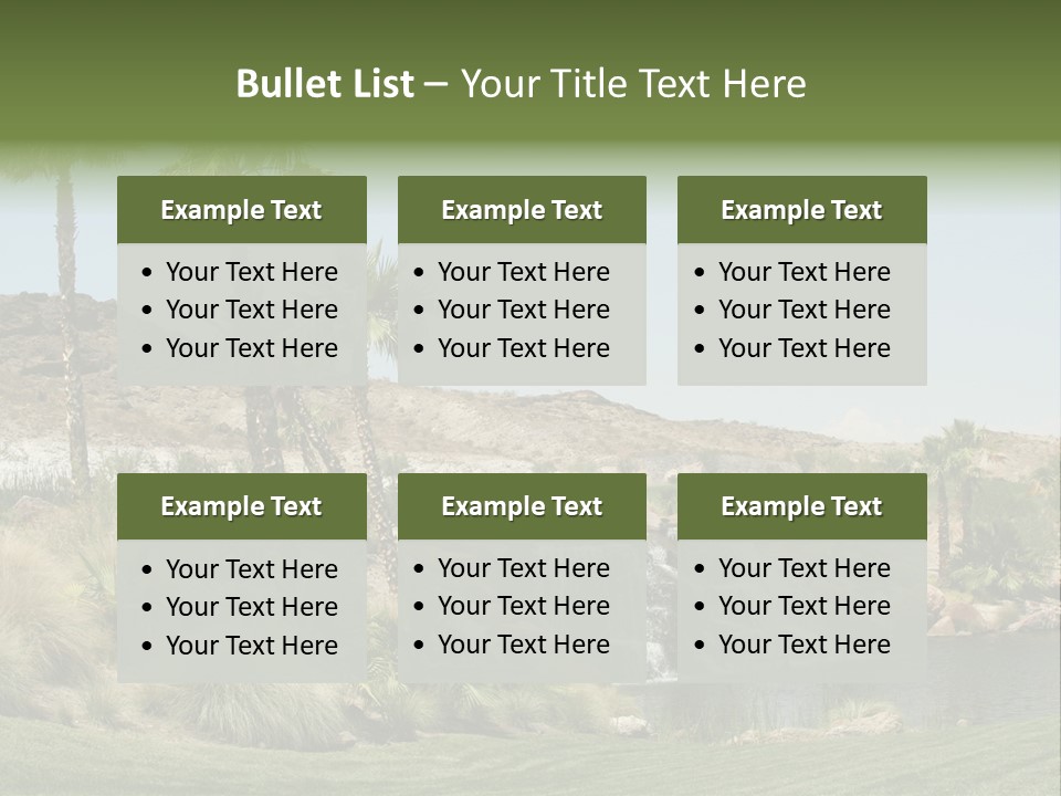 Beautiful Waterfall And Palm Trees PowerPoint Template