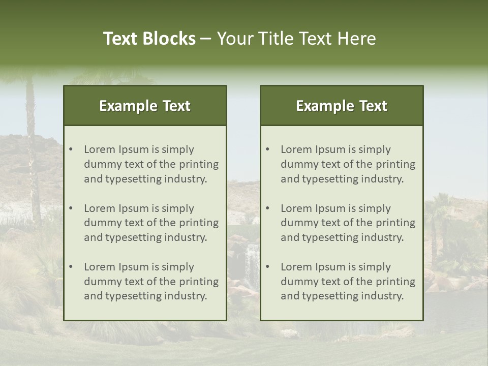 Beautiful Waterfall And Palm Trees PowerPoint Template