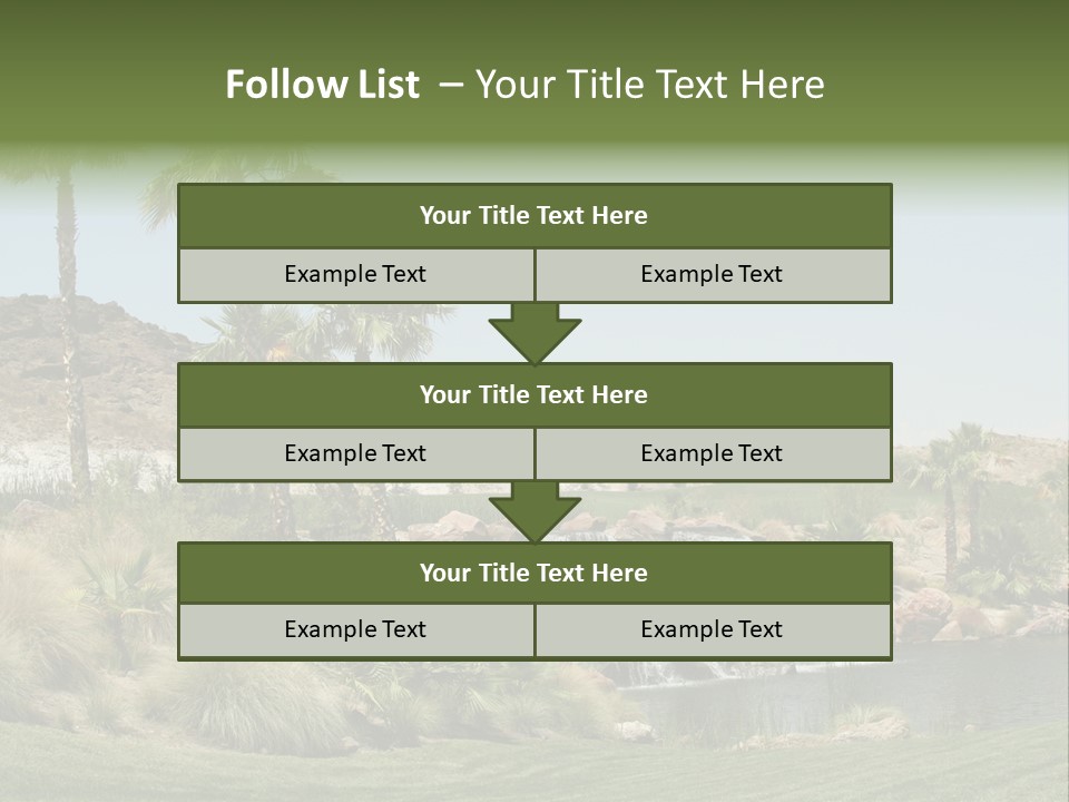 Beautiful Waterfall And Palm Trees PowerPoint Template