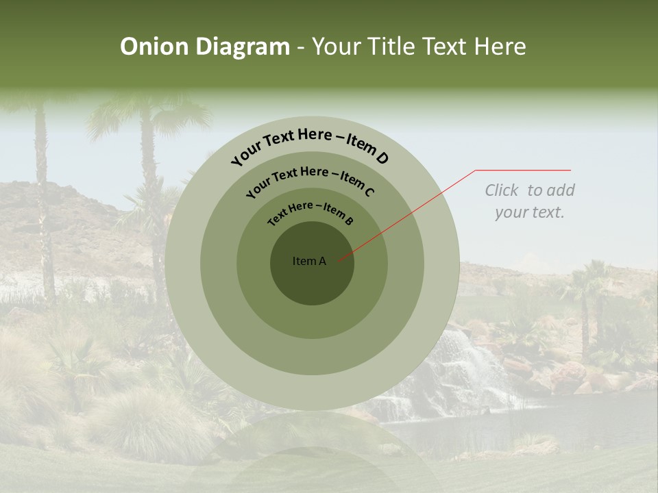 Beautiful Waterfall And Palm Trees PowerPoint Template