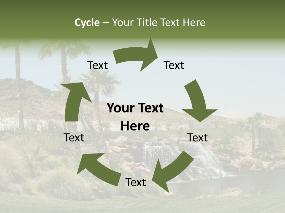 Beautiful Waterfall And Palm Trees PowerPoint Template