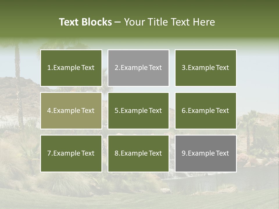 Beautiful Waterfall And Palm Trees PowerPoint Template