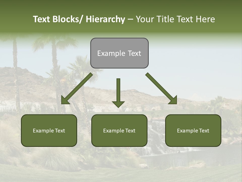 Beautiful Waterfall And Palm Trees PowerPoint Template