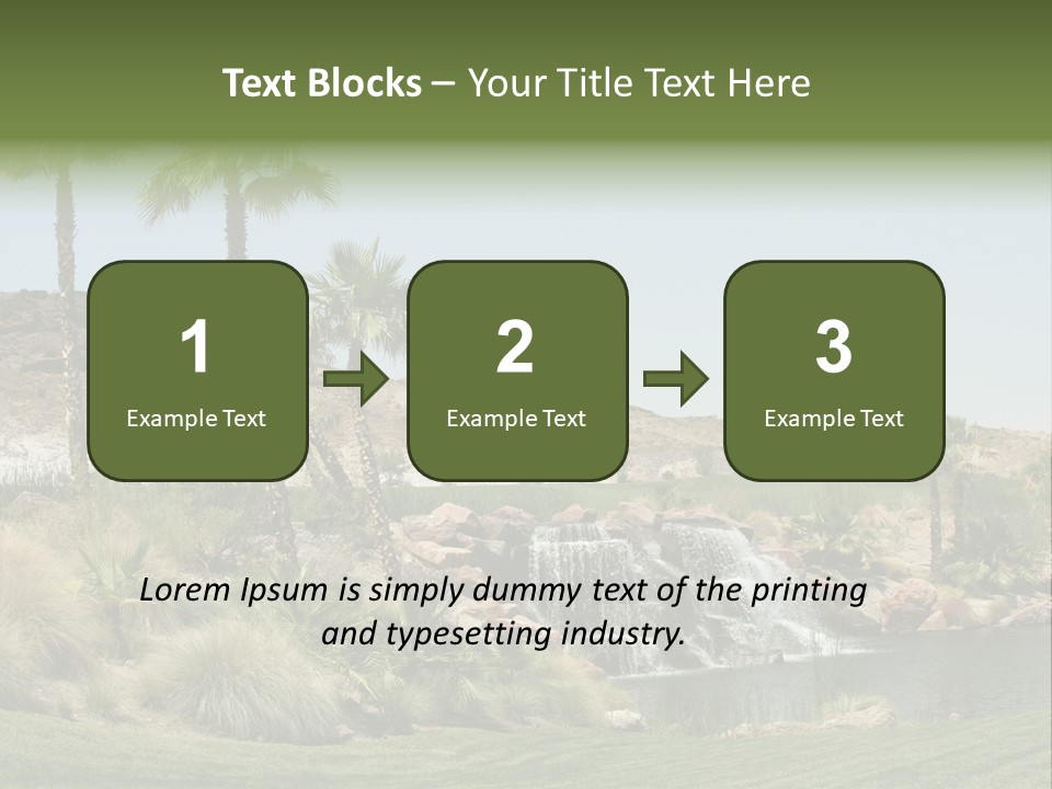 Beautiful Waterfall And Palm Trees PowerPoint Template