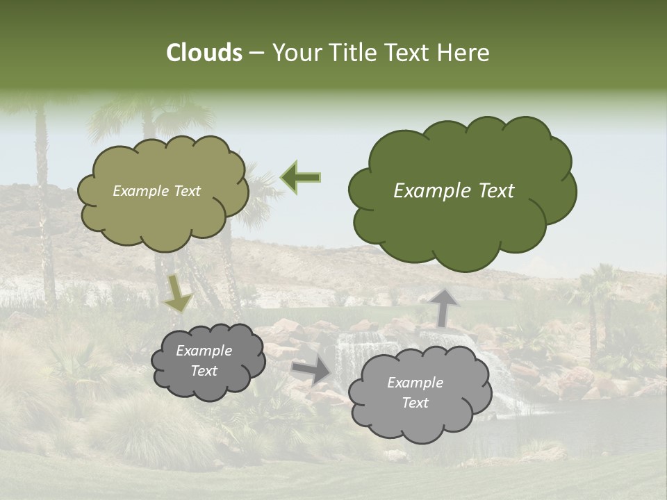 Beautiful Waterfall And Palm Trees PowerPoint Template