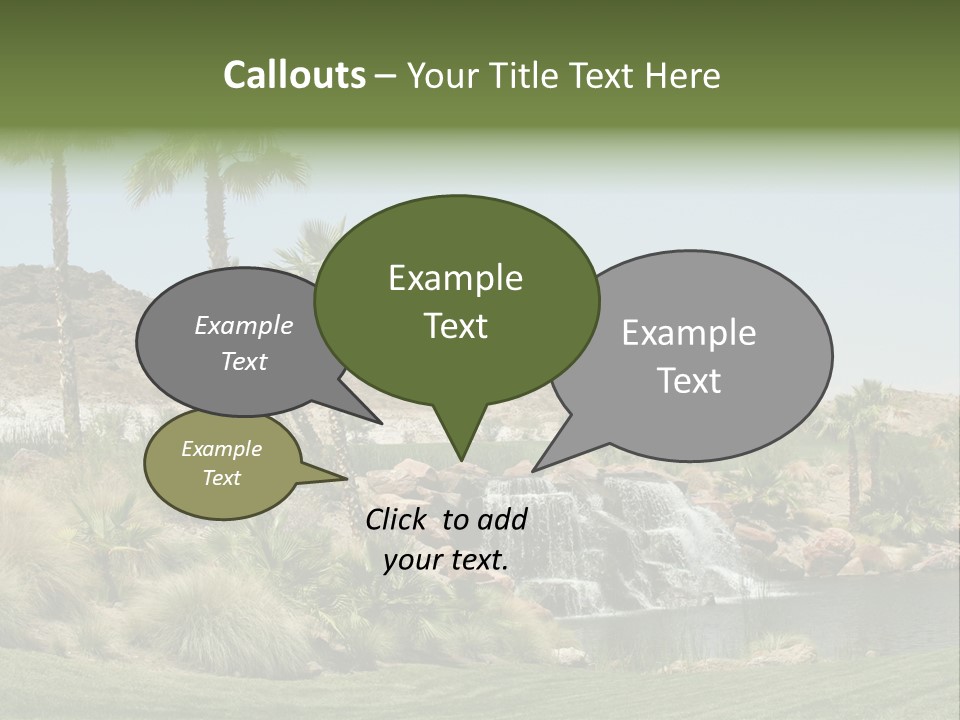 Beautiful Waterfall And Palm Trees PowerPoint Template