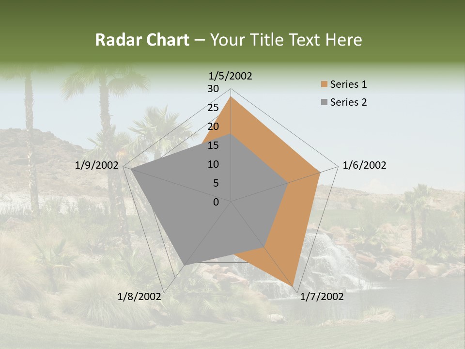 Beautiful Waterfall And Palm Trees PowerPoint Template